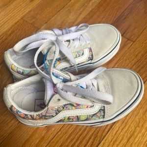 Vans kids lace up shoe size 10.5 white